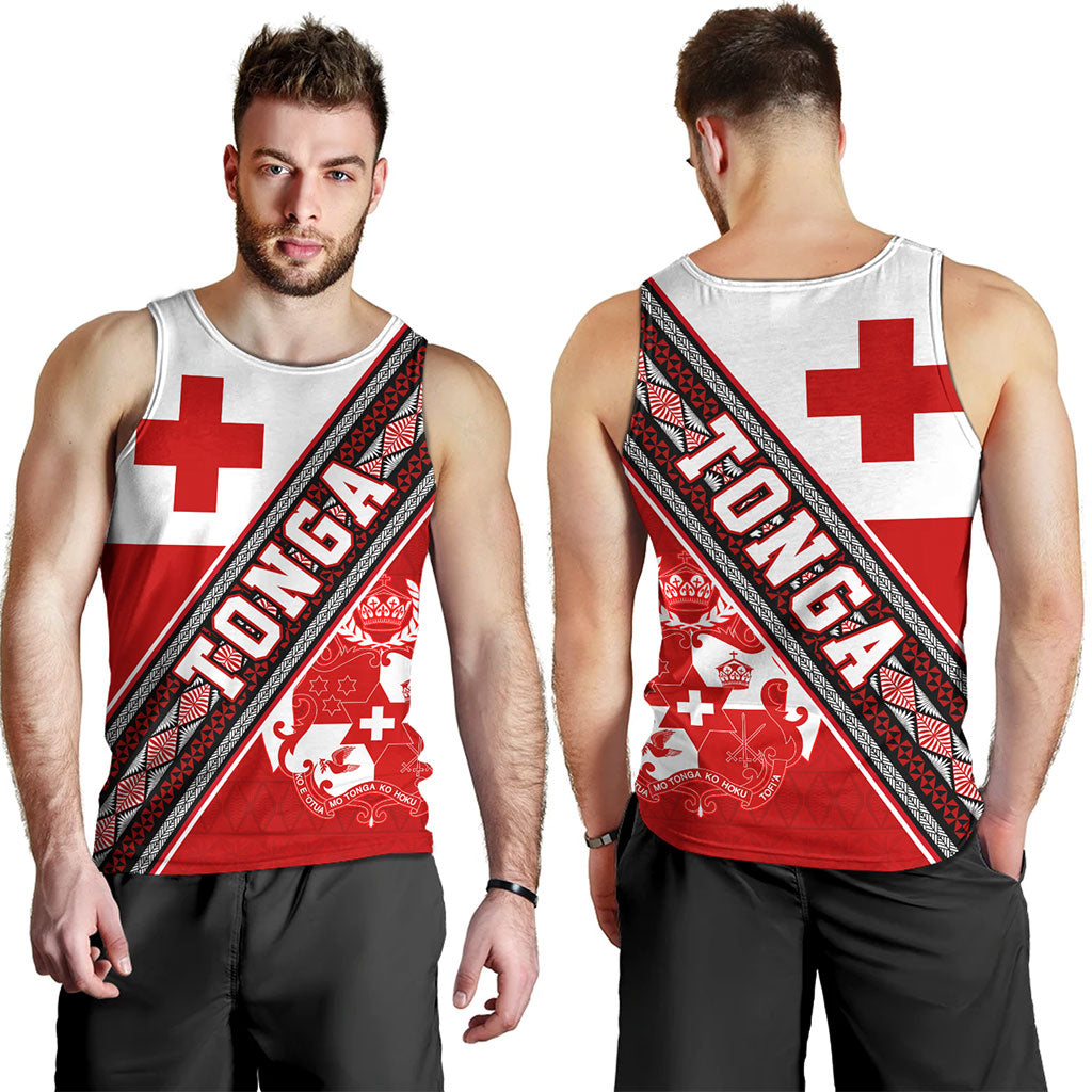 Tonga Tank Top Ngatu Flag And Coat Of Arms