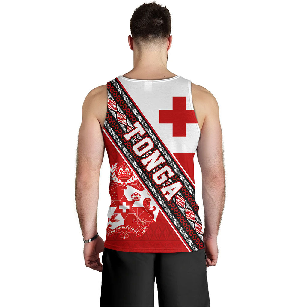 Tonga Tank Top Ngatu Flag And Coat Of Arms