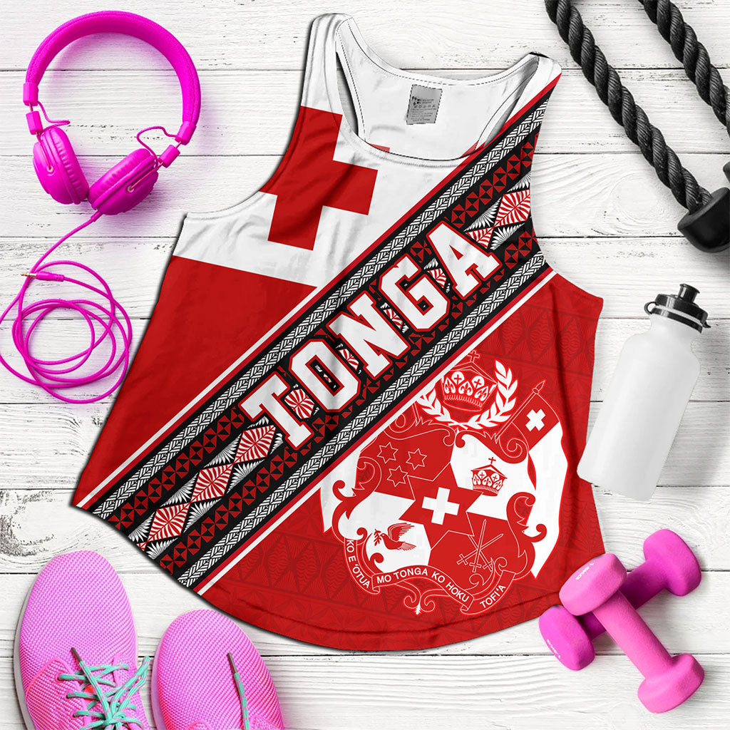 Tonga Women Tank Ngatu Flag And Coat Of Arms