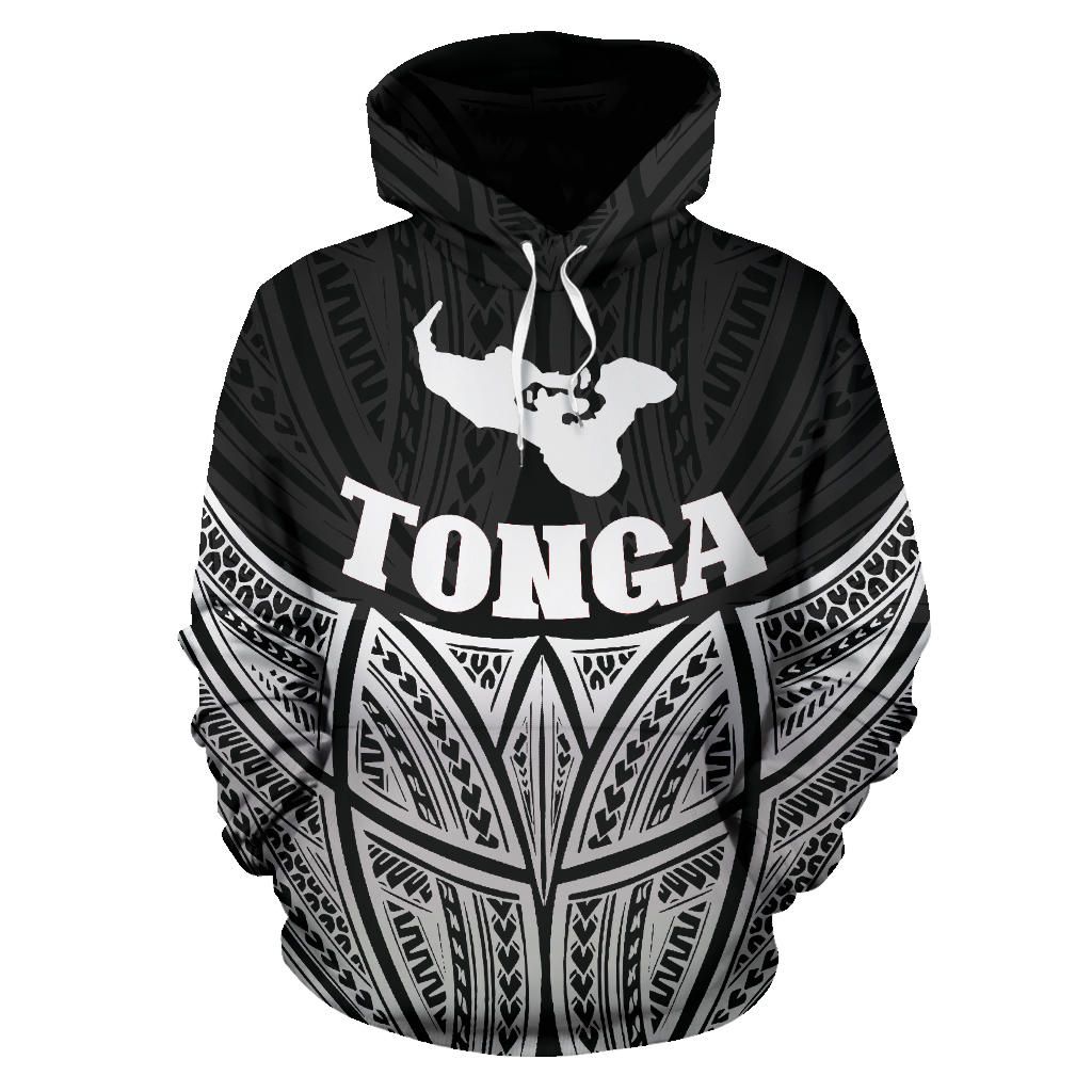 Tonga Polynesian Hoodie Black Pride Map nd Seal