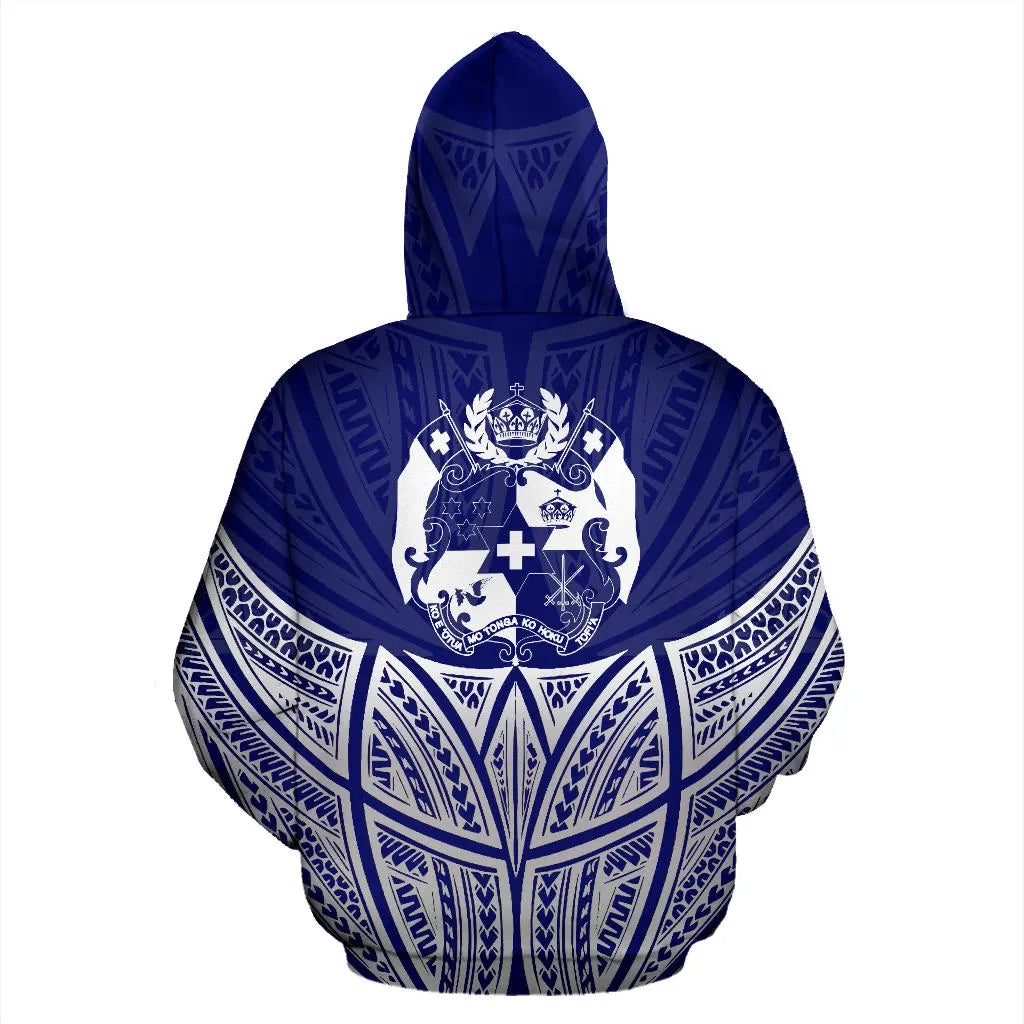 Tonga Polynesian Hoodie Blue Pride Map nd Seal