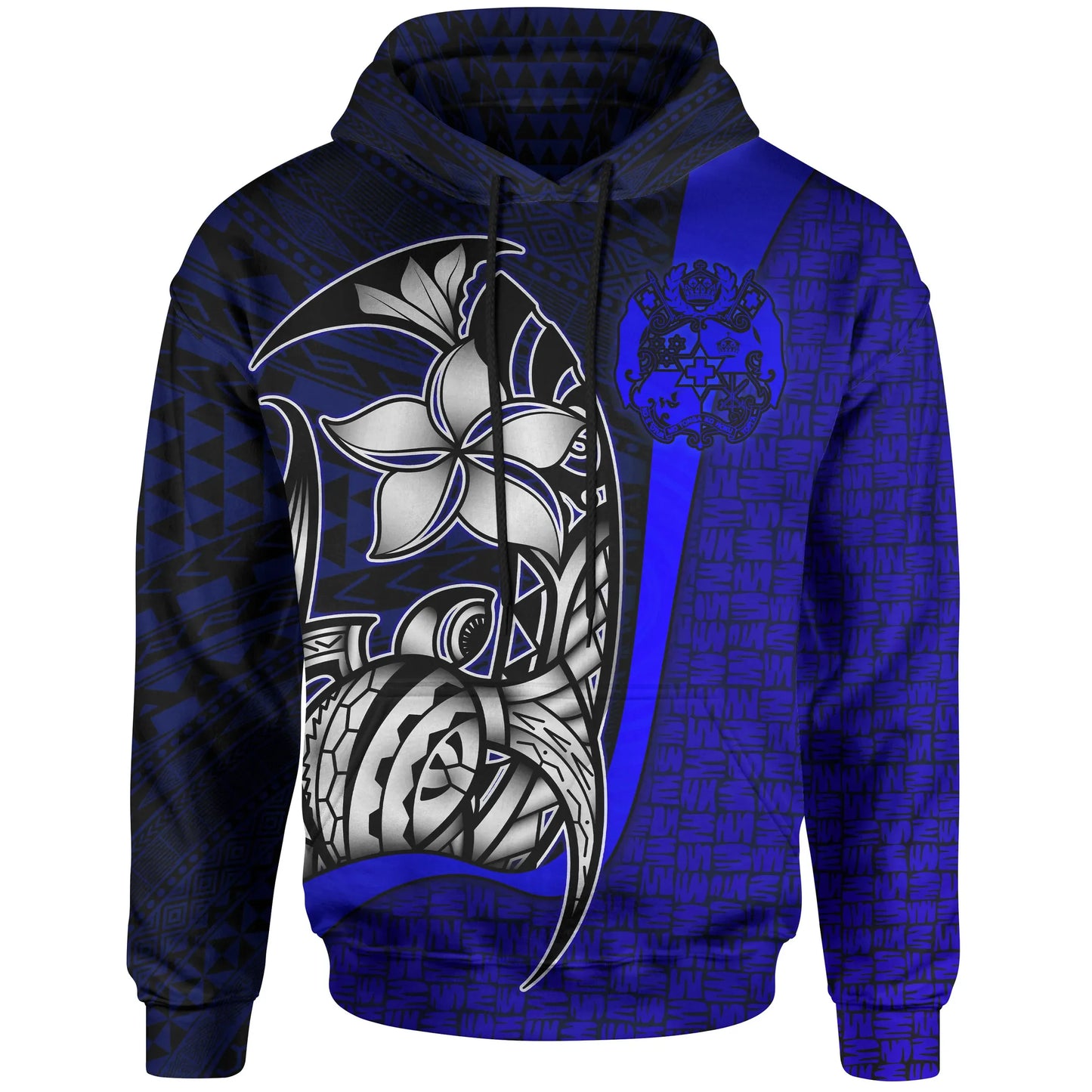 Tonga Polynesian Hoodie Blue - Turtle with Hook