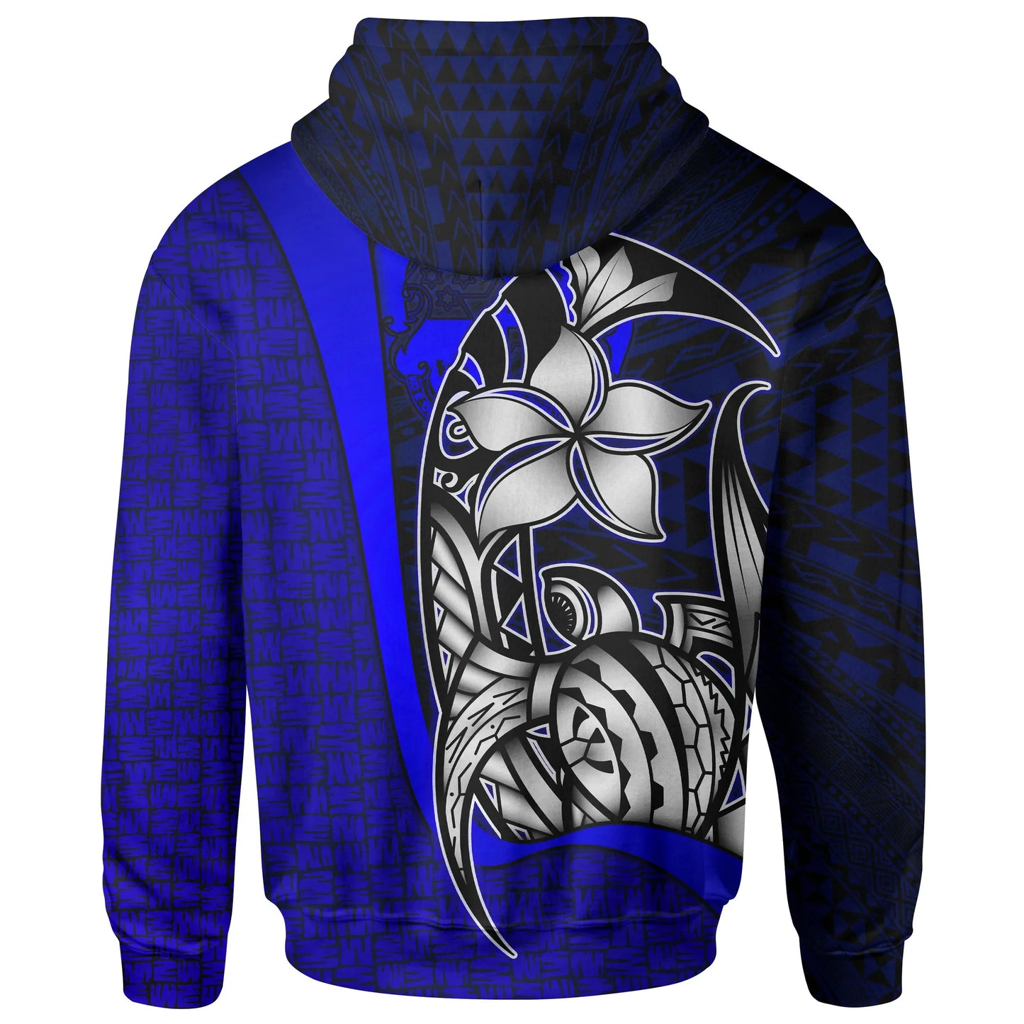 Tonga Polynesian Hoodie Blue - Turtle with Hook