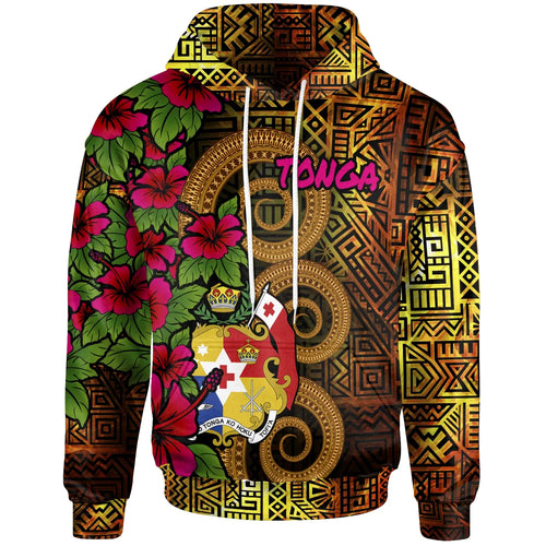 Tonga Polynesian Hoodie - Hibiscus Vintage