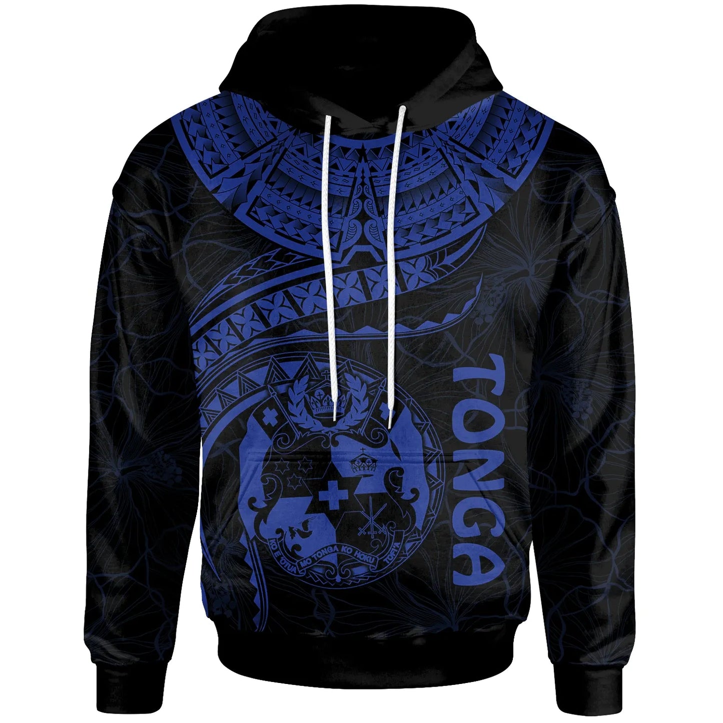 Tonga Polynesian Hoodie - Tonga Waves (Blue)