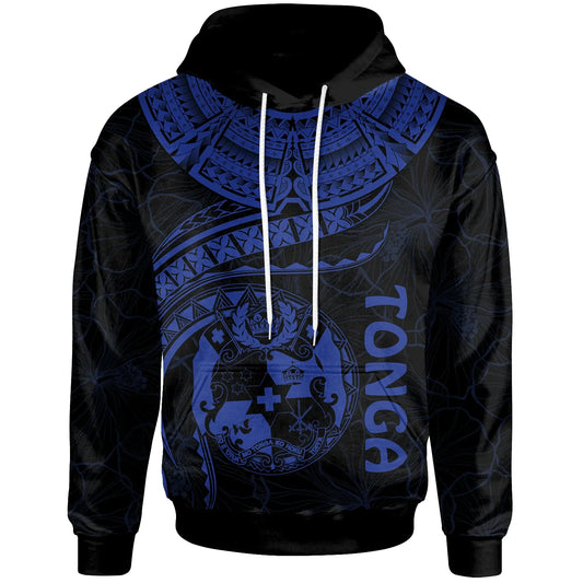 Tonga Polynesian Hoodie - Tonga Waves (Blue)