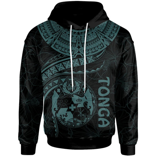 Tonga Polynesian Hoodie - Tonga Waves (Turquoise)