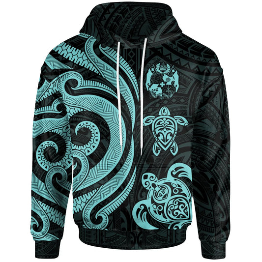 Tonga Polynesian Hoodie - Turquoise Tentacle Turtle