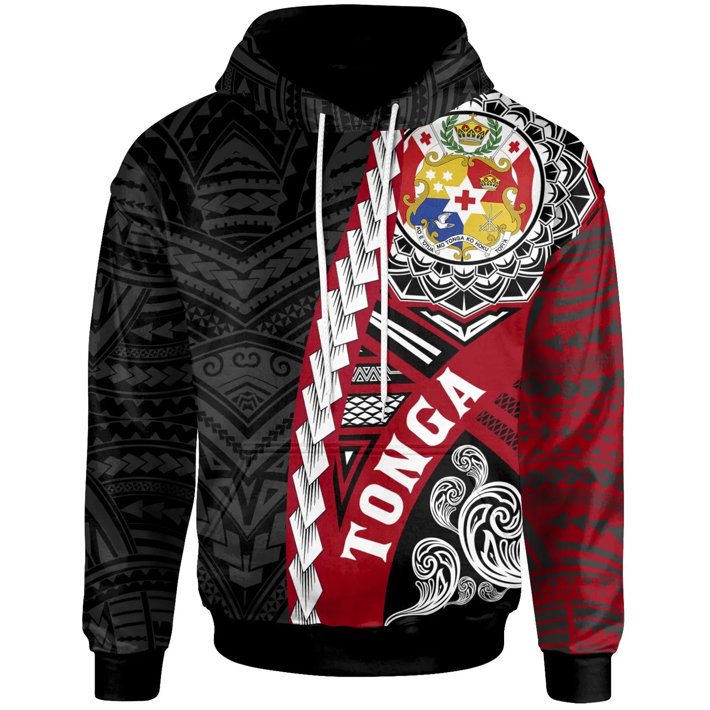 Tonga Polynesian Hoodie - Wave Tattoo