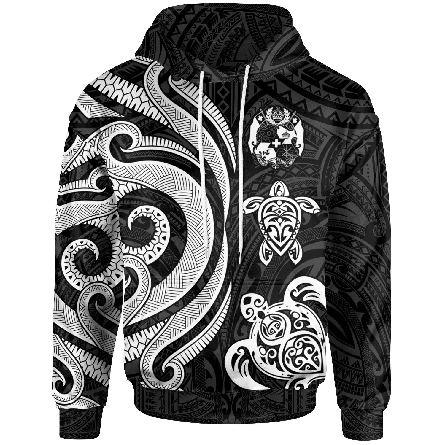 Tonga Polynesian Hoodie - White Tentacle Turtle