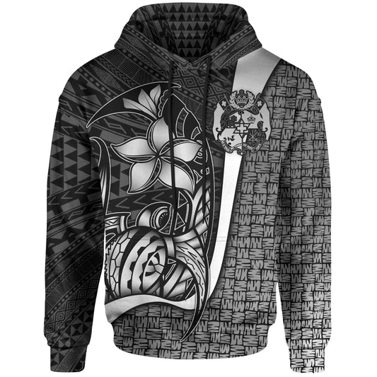 Tonga Polynesian Hoodie White - Turtle with Hook