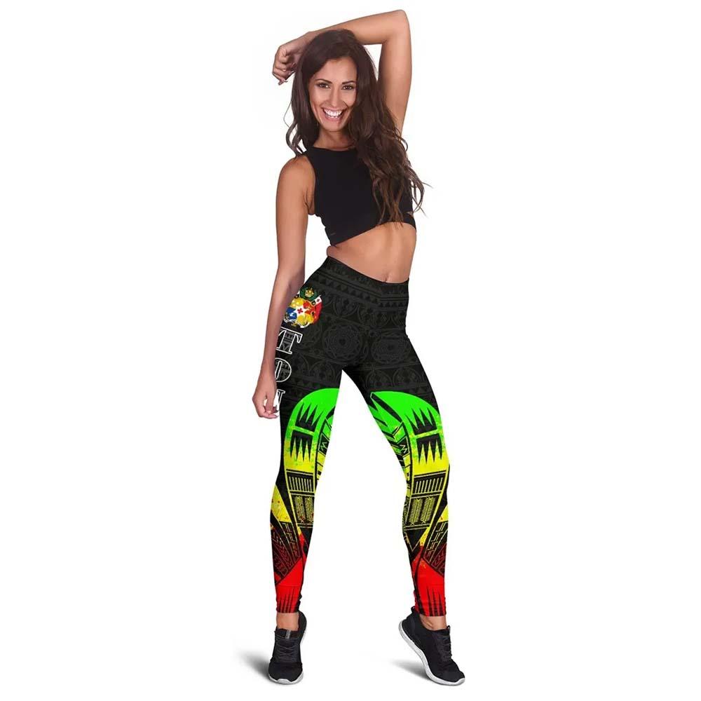 Tonga Polynesian Legging - Polynesian Tattoo Reggae Version