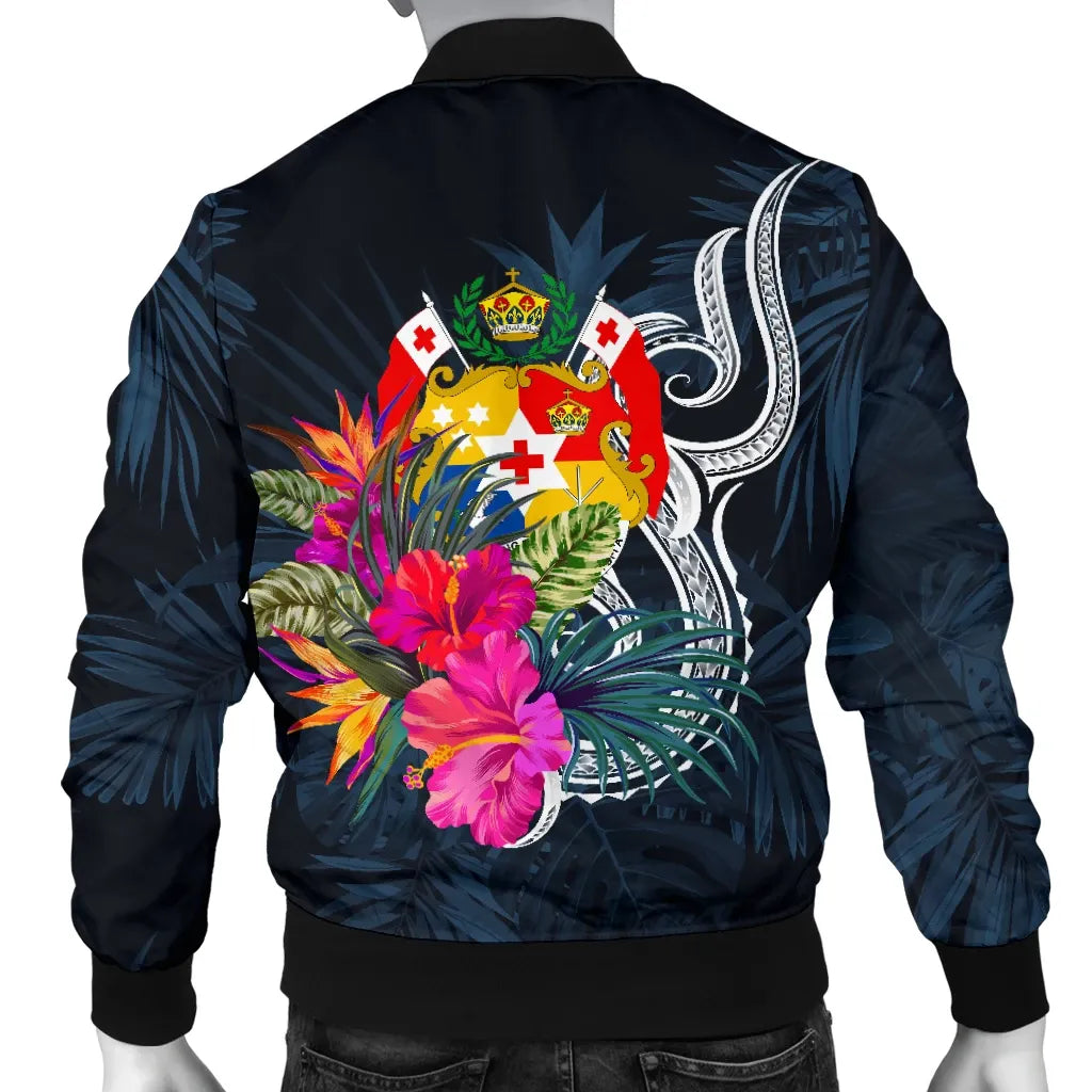 Tonga Polynesian Bomber Jacket - Tropical Flower