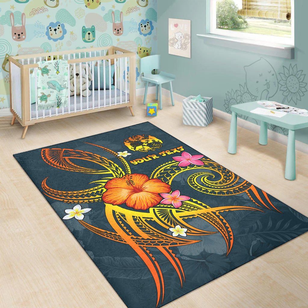 Tonga Polynesian Personalised Area Rug - Legend of Tonga (Blue)
