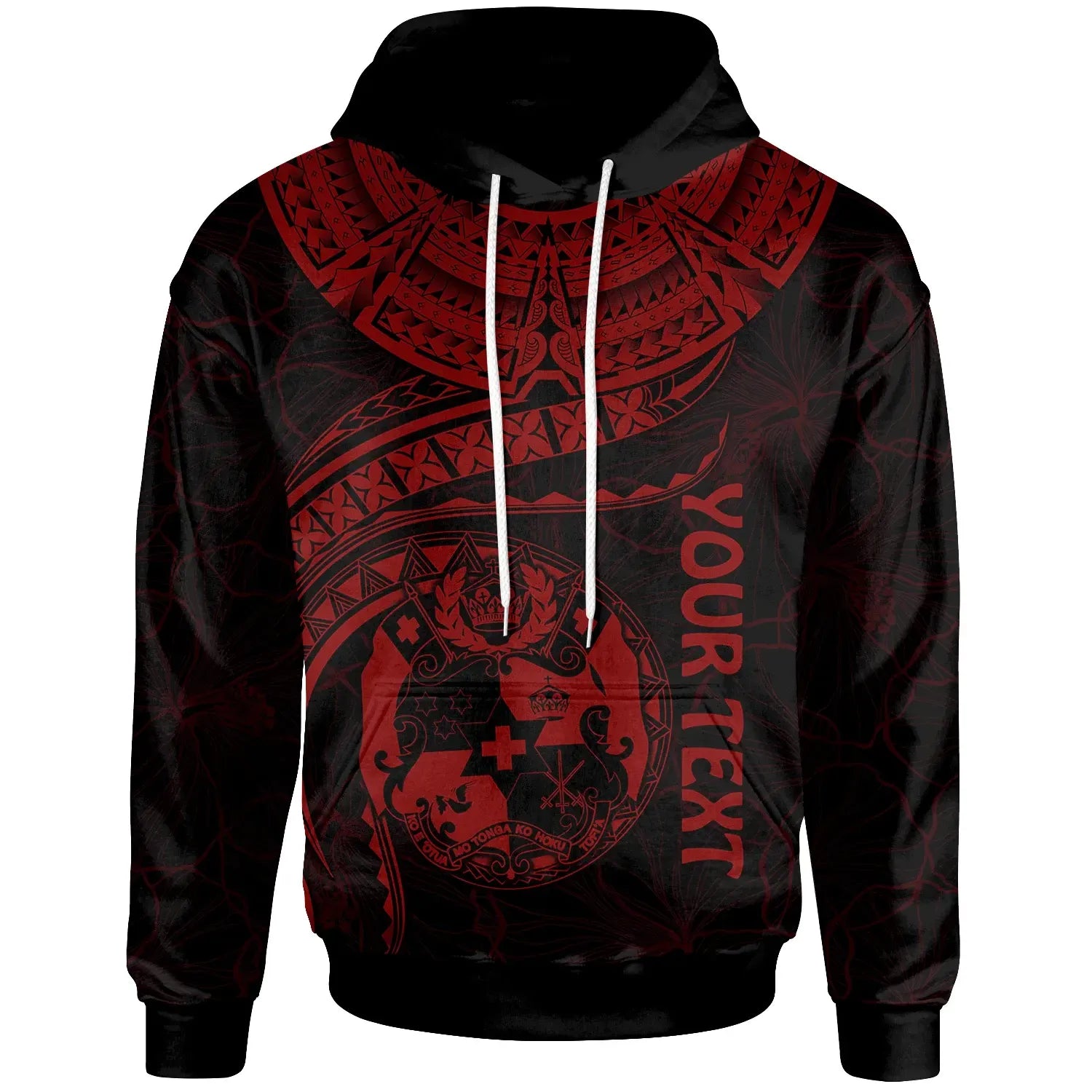 Tonga Polynesian Personalised Hoodie - Tonga Waves (Red)