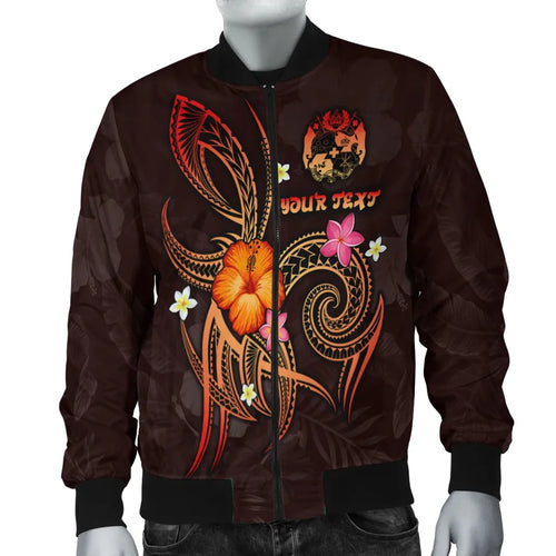 Tonga Polynesian Personalised Bomber Jacket - Legend of Tonga (Red)