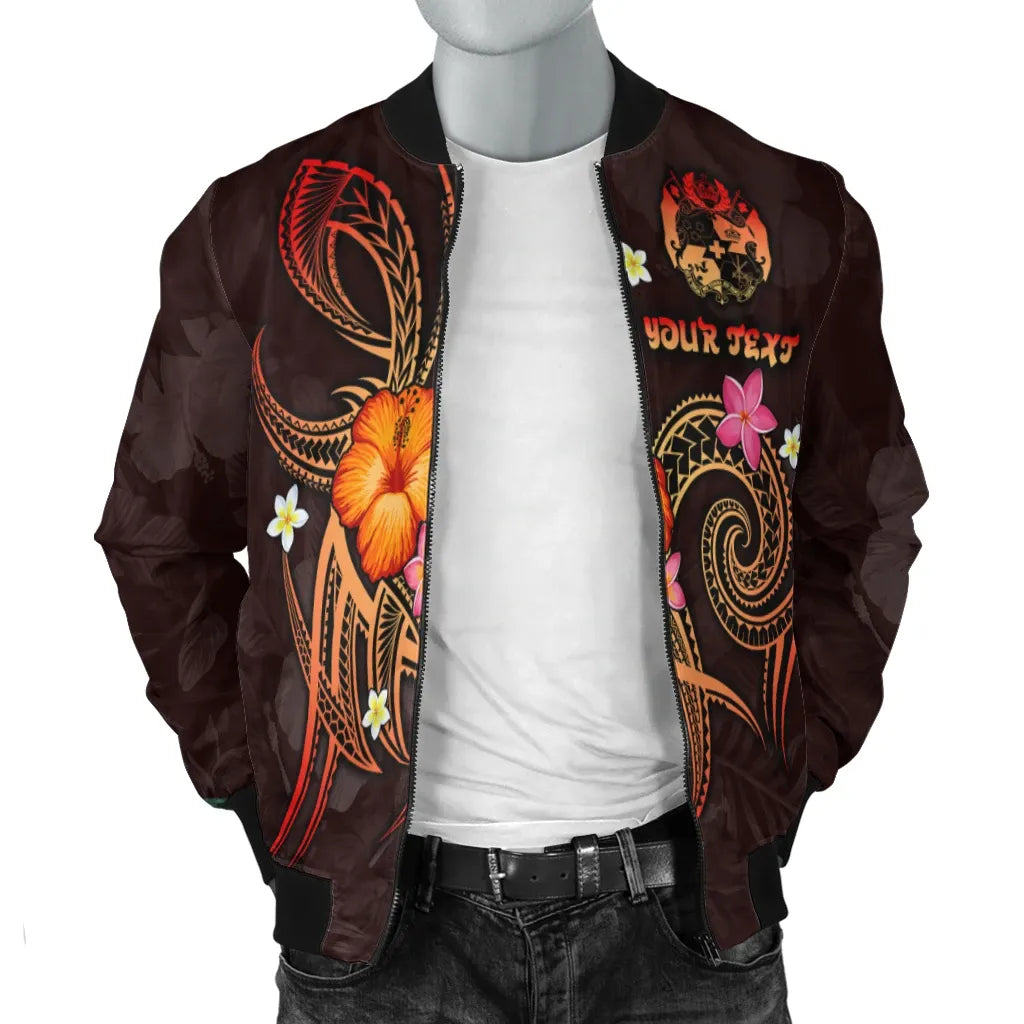 Tonga Polynesian Personalised Bomber Jacket - Legend of Tonga (Red)