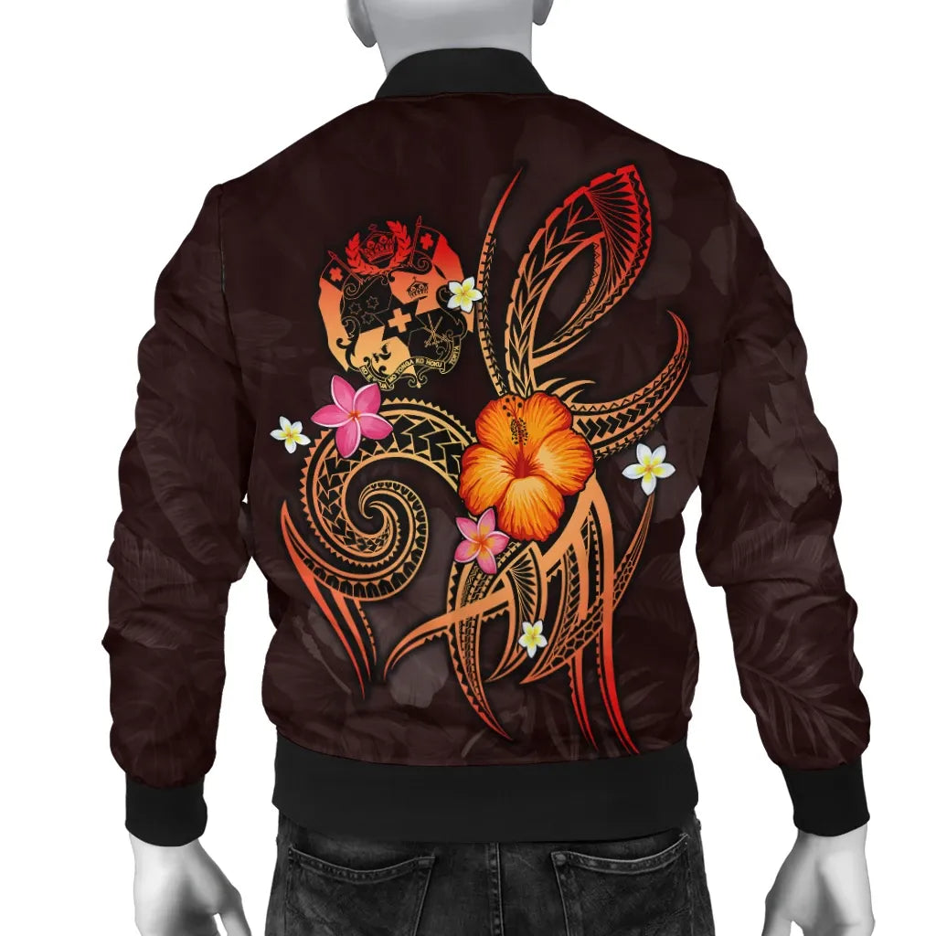 Tonga Polynesian Personalised Bomber Jacket - Legend of Tonga (Red)