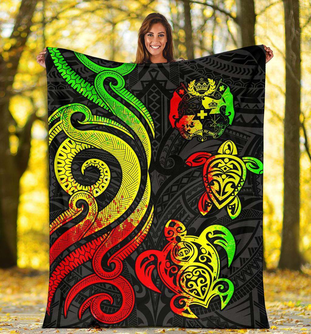 Tonga Polynesian Premium Blanket - Reggae Tentacle Turtle