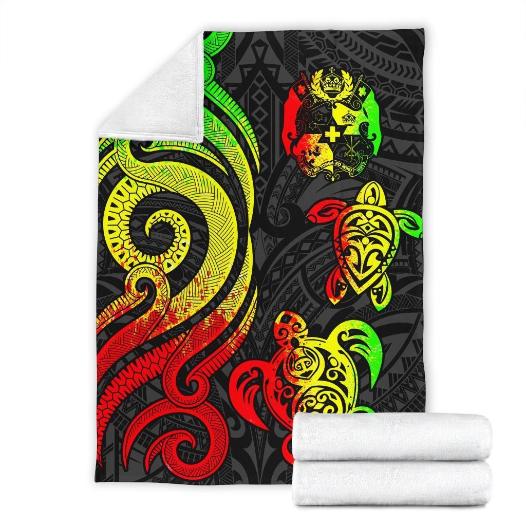 Tonga Polynesian Premium Blanket - Reggae Tentacle Turtle