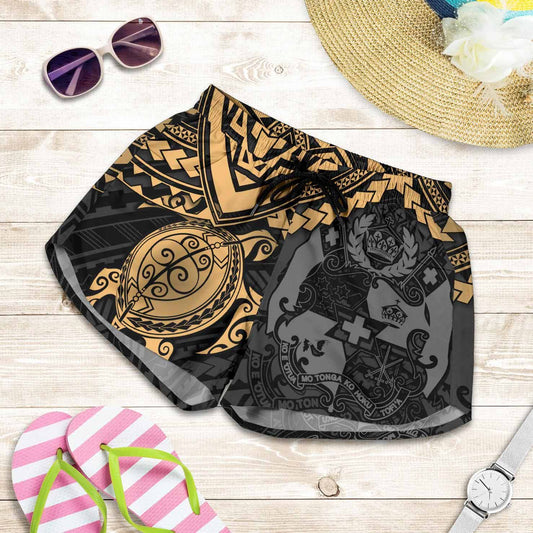 Tonga Polynesian Shorts (Women) - Golden Turtle