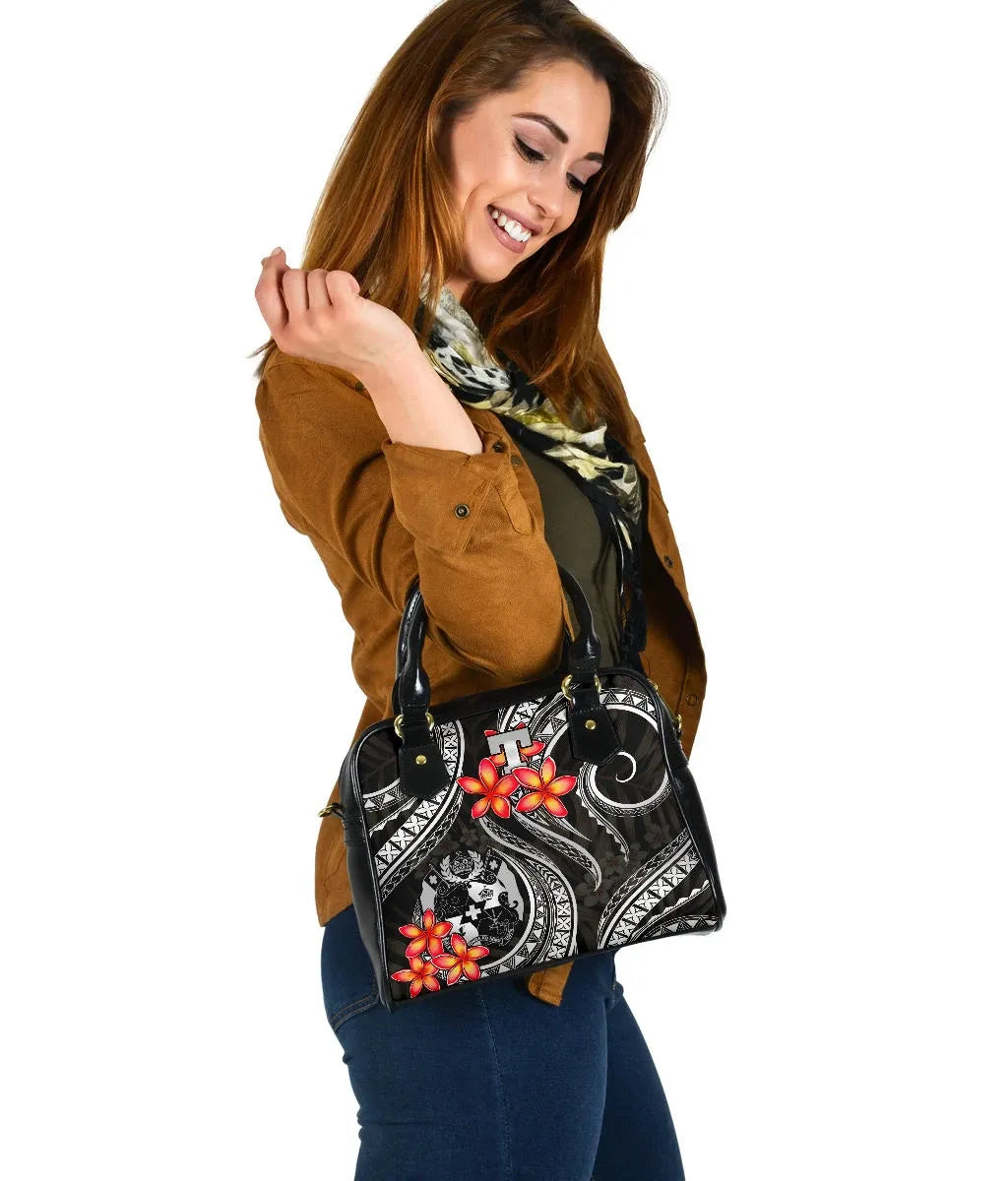 Tonga Polynesian Shoulder Handbag - White Plumeria