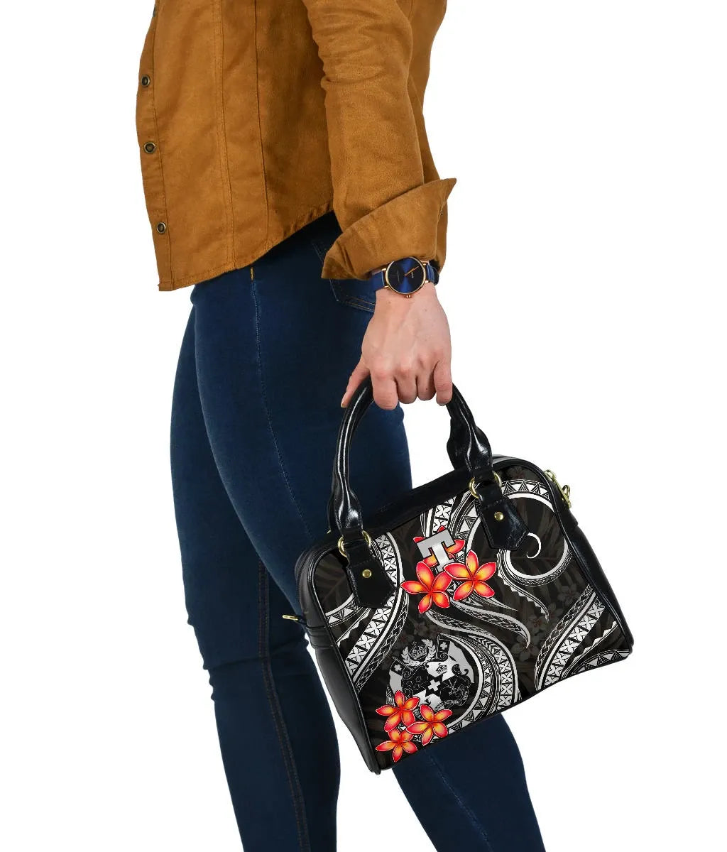 Tonga Polynesian Shoulder Handbag - White Plumeria