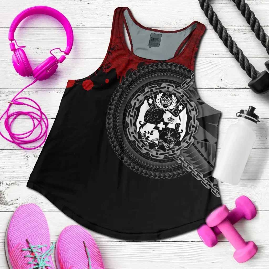 Tonga Polynesian Women Racerback Tank - Polynesian Chain Style