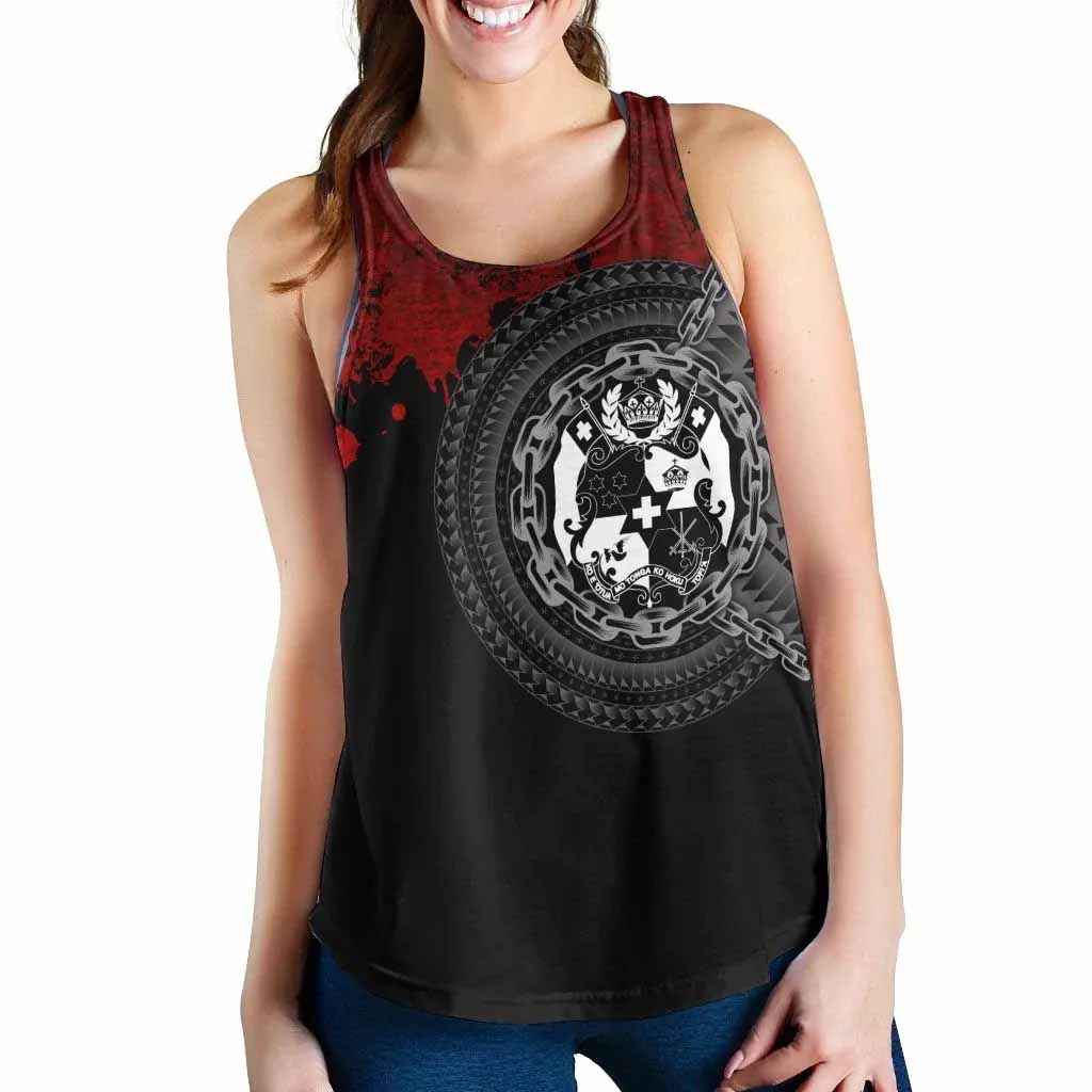 Tonga Polynesian Women Racerback Tank - Polynesian Chain Style