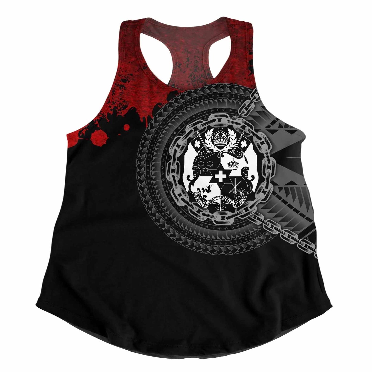 Tonga Polynesian Women Racerback Tank - Polynesian Chain Style