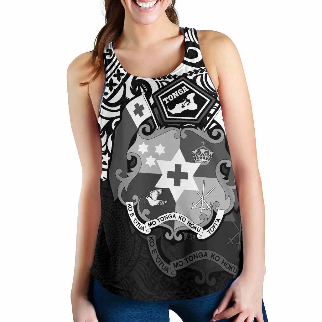 Tonga Polynesian Women Racerback Tank - Tongan Pride (White)