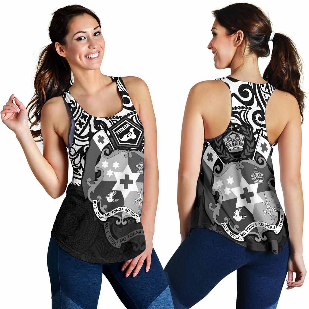 Tonga Polynesian Women Racerback Tank - Tongan Pride (White)