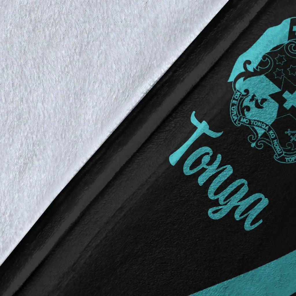 Tonga Premium Blanket - Turquoise Polynesian Tentacle Tribal Pattern