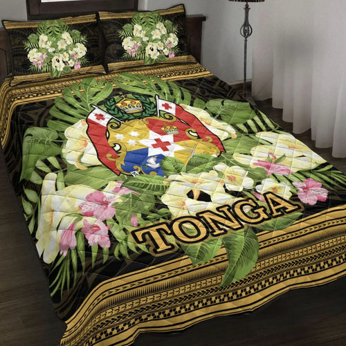 Tonga Quilt Bed Set - Polynesian Gold Patterns Collection