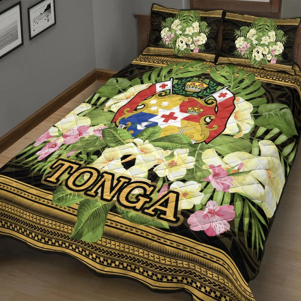 Tonga Quilt Bed Set - Polynesian Gold Patterns Collection
