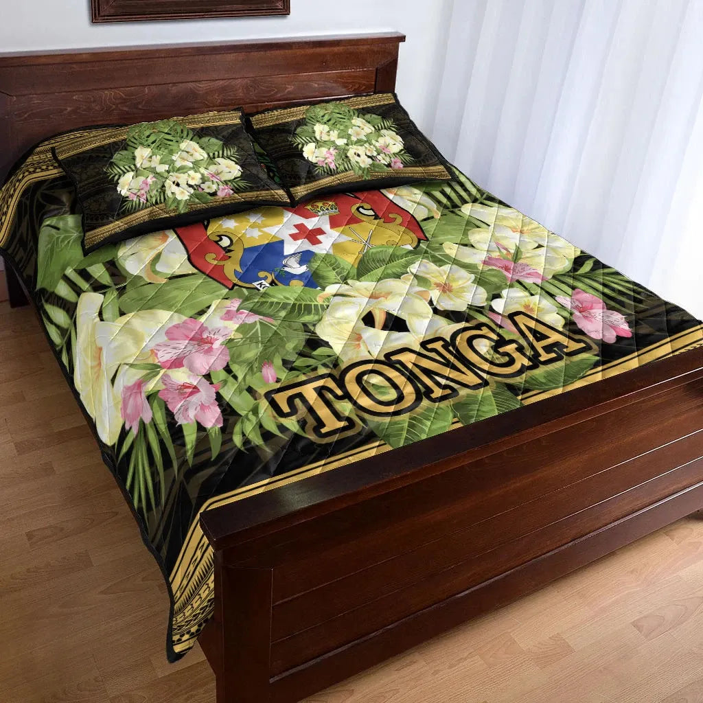 Tonga Quilt Bed Set - Polynesian Gold Patterns Collection
