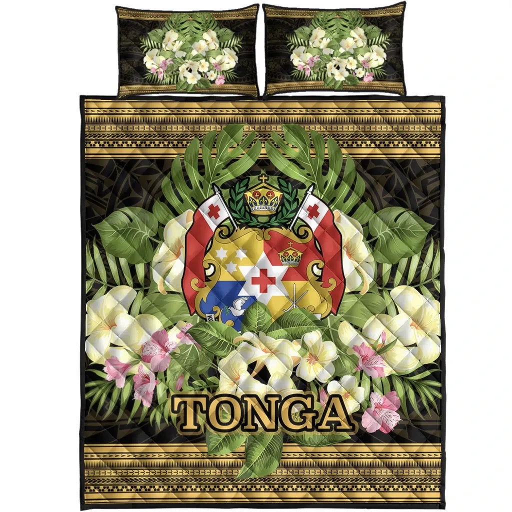 Tonga Quilt Bed Set - Polynesian Gold Patterns Collection