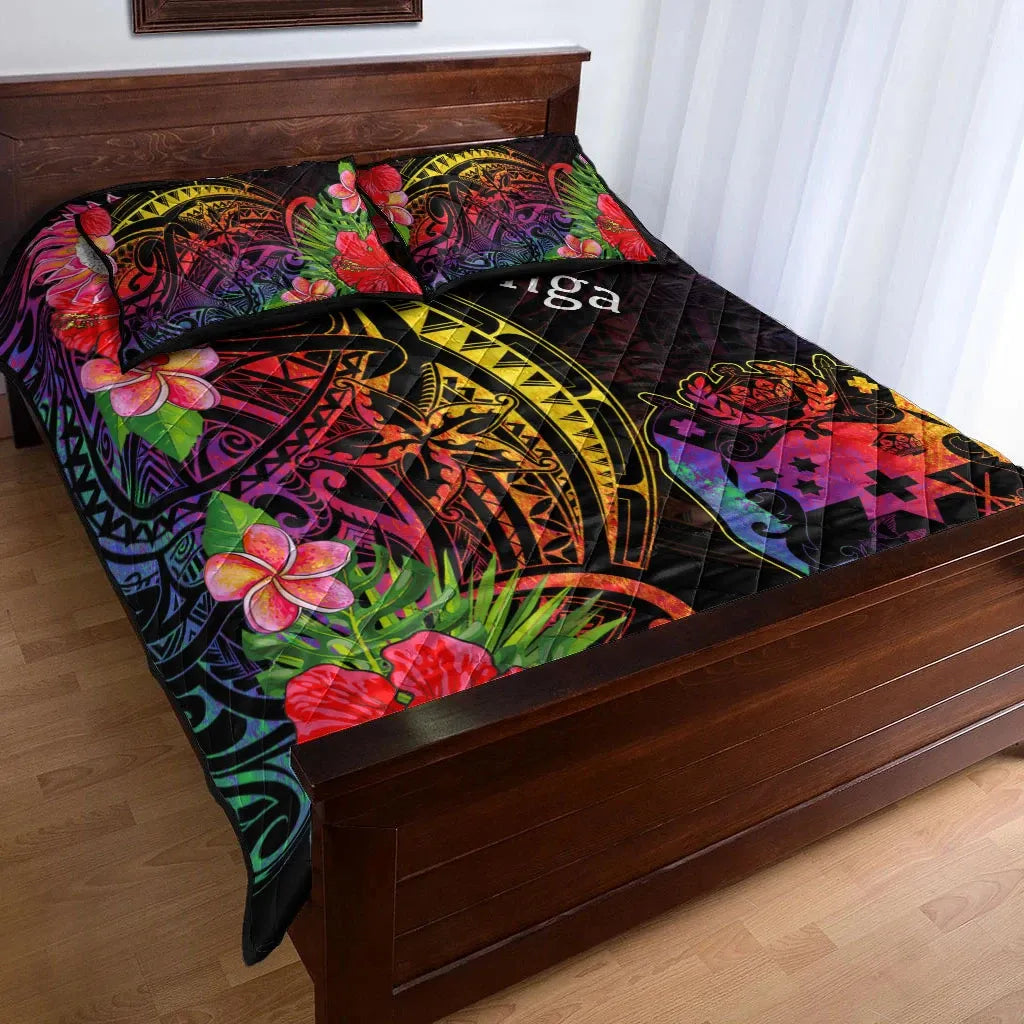 Tonga Quilt Bed Set - Tropical Hippie Style