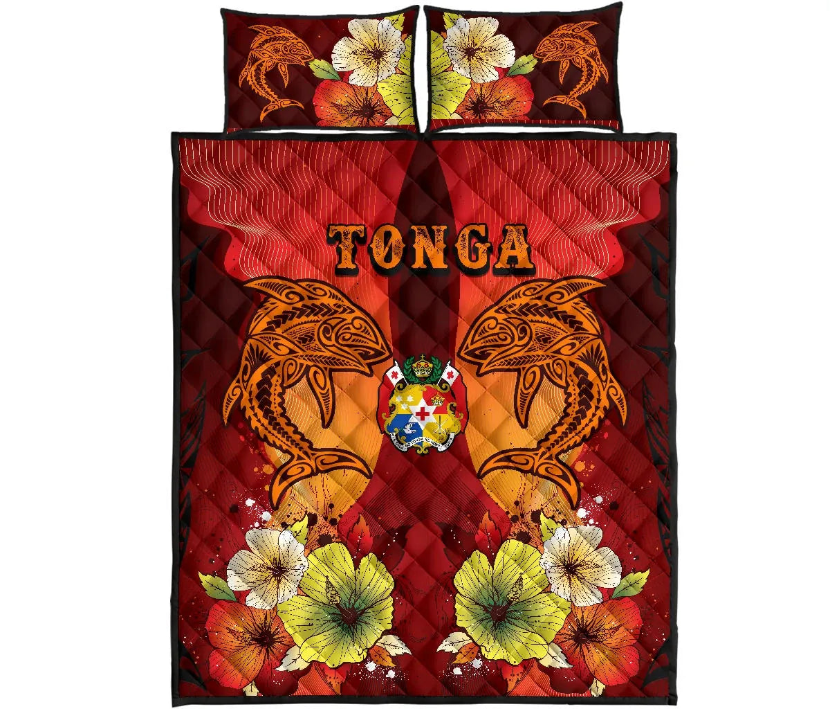 Tonga Quilt Bed Sets - Tribal Tuna Fish