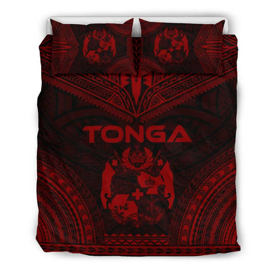 Tonga Polynesian Chief Duvet Cover Set - Red Version