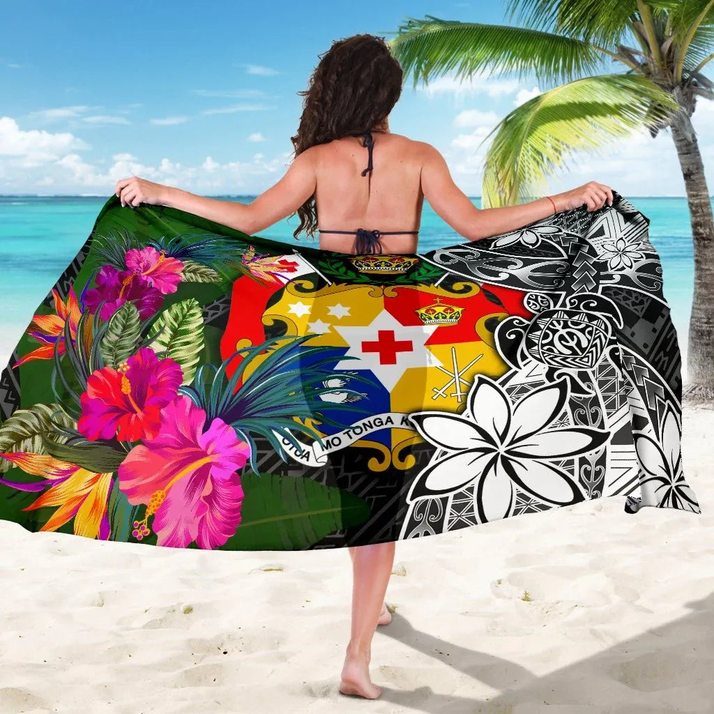 Tonga Sarong - Turtle Plumeria Banana Leaf