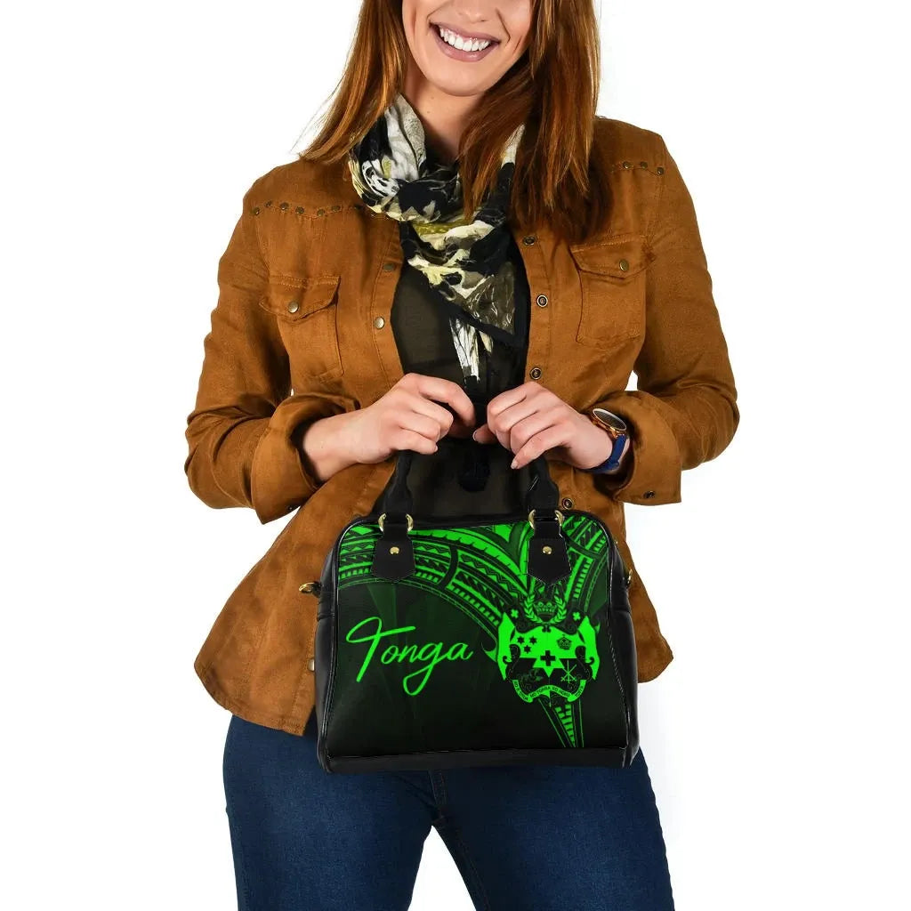 Tonga Shoulder Handbag - Cross Style Green Color