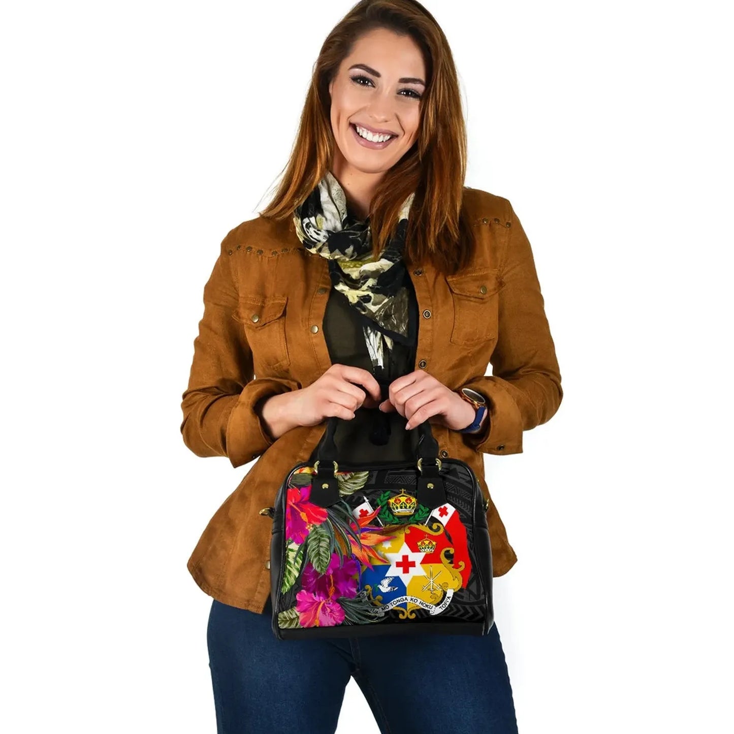 Tonga Shoulder Handbag - Polynesian Hibiscus Pattern
