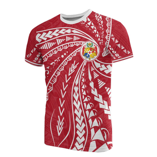 Tonga T-Shirt - Tonga Coat Of Arms Swirling Style