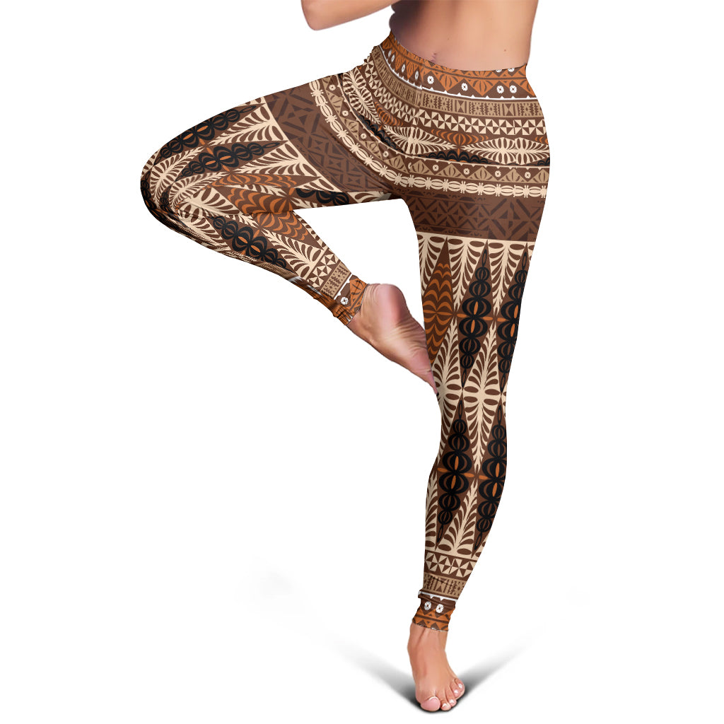 Tonga Legging Tapa Pattern Brown