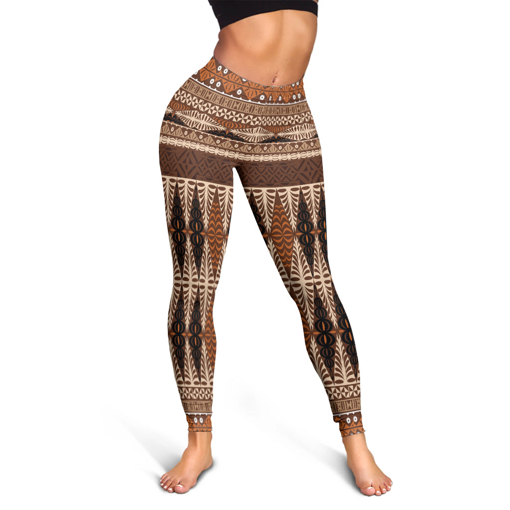 Tonga Legging Tapa Pattern Brown