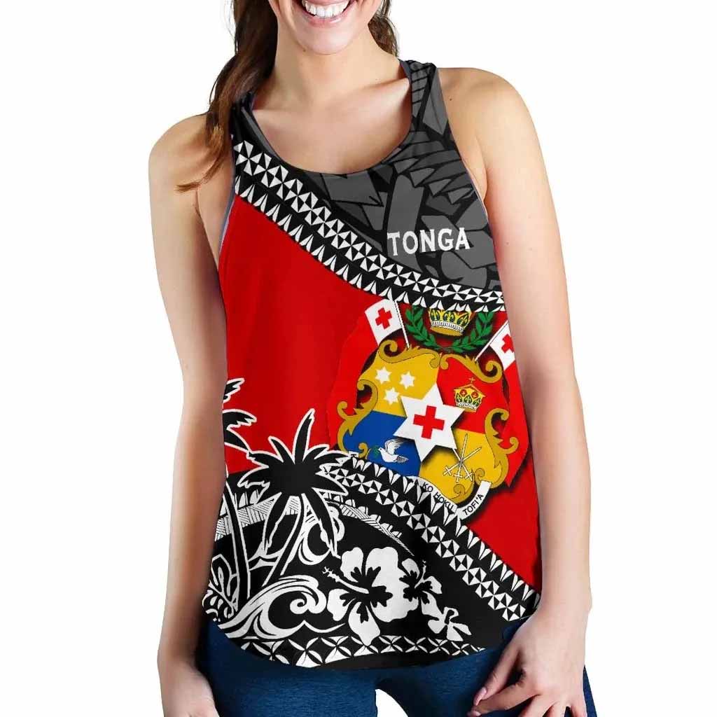 Tonga Women Racerback Tank Fall In The Wave