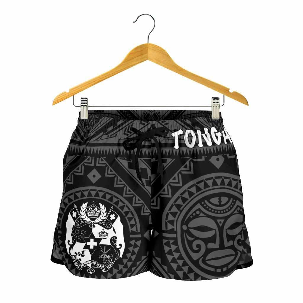 Tonga Womnen's Shorts - Tonga Seal With Polynesian Tattoo Style (Black)