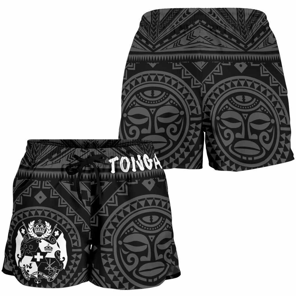 Tonga Womnen's Shorts - Tonga Seal With Polynesian Tattoo Style (Black)