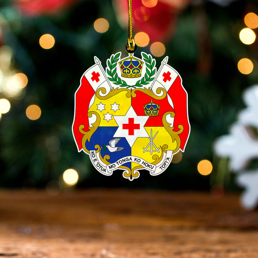 Tonga Acrylic And Wooden Ornament Coat Of Arms